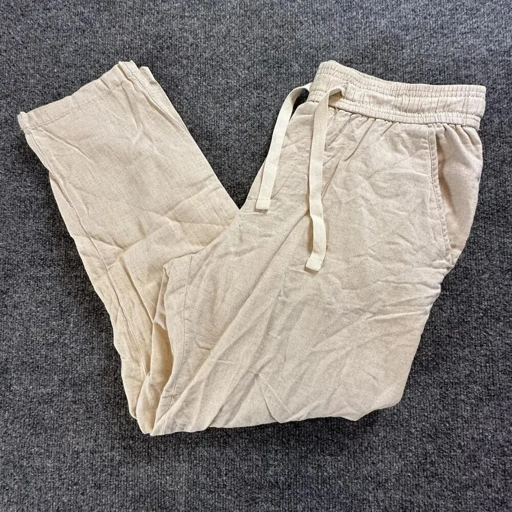 Zara Beige Women's Casual Pants with Drawstring Waist - 89